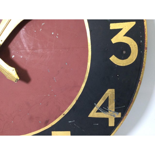 Large Architectural Clock Face with Gilt Numbers and Hands For Sale - Image 11 of 14