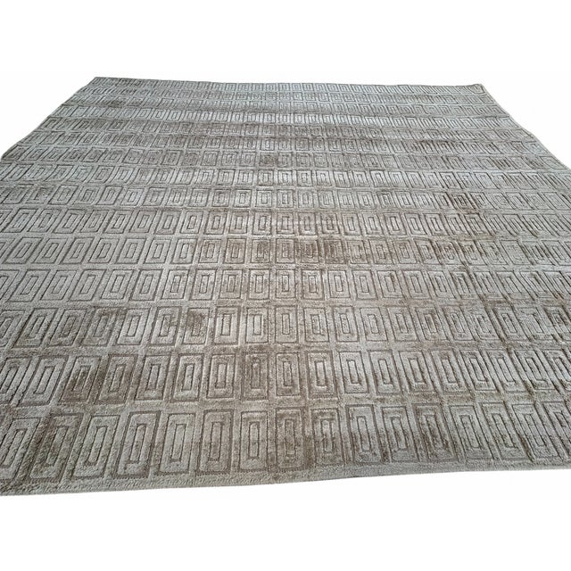 Bronze Rh Rajouri Silk & Wool Rug – 12' × 15' Bronze | Silk | Hand-Knotted | 100 Knots Per Square Inch | Made in Nepal For Sale - Image 8 of 18