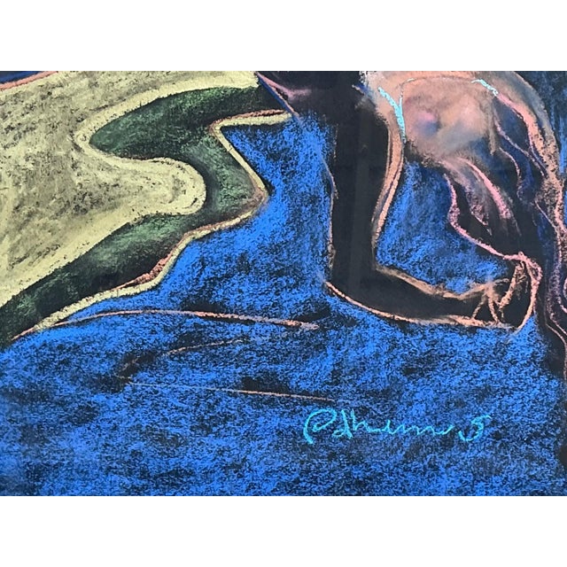 Wood Vintage Abstract Nude Pastel Drawing For Sale - Image 7 of 13