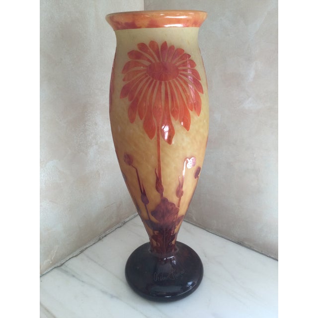Le Verre Français 1920’s Le Verre Francais Art Glass Vase For Sale - Image 4 of 8