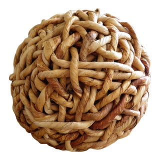 Water Hyacinth Woven Sphere 10” Diameter For Sale