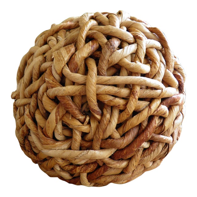 Water Hyacinth Woven Sphere 10” Diameter For Sale