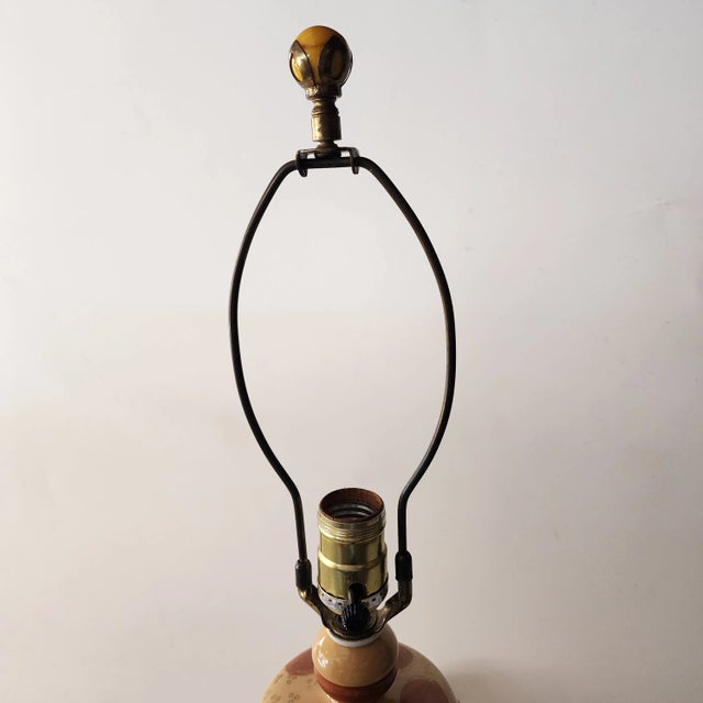 Mid Century Fujita Kutani Chrysanthemum Lamp and Ball Finial For Sale - Image 4 of 7