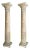 Columns Antique Limestone - French Doric Style - A Pair For Sale
