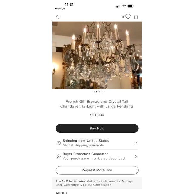 1970s Monumental French Baccarat-Style Crystal and Bronze Chandelier, 24-Light Three-Tier Form For Sale In Dallas - Image 6 of 6