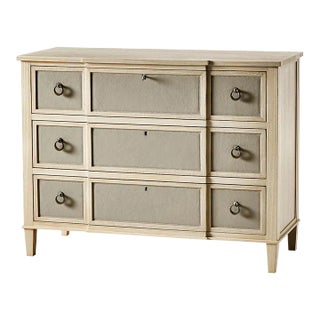 Modern Leather Front Chest of Drawers For Sale