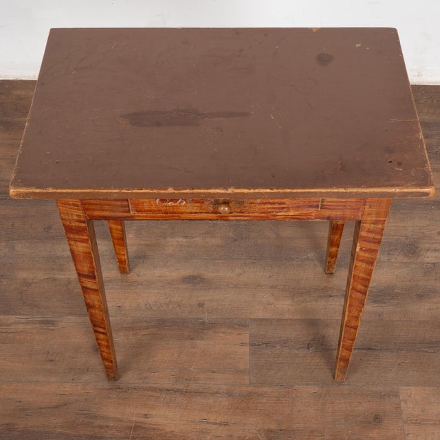 Folk Art 19th Century Swedish Folk Art Painted Side Table With Drawer For Sale - Image 3 of 11