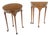 Pair Walnut Baker Demilune Flip Top Round End Side Console Occasional Table MINT For Sale