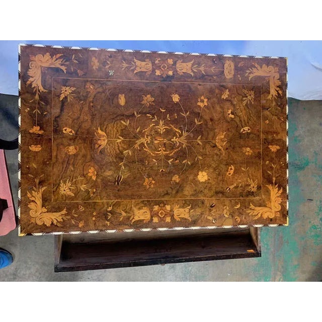 18th Century Dutch Burr Walnut and Marquetry Inlaid Table For Sale - Image 6 of 8