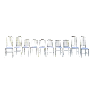 Maison Baccarat Crystal Room Restaurant Style Nickel Plated Dining Chair Set 10