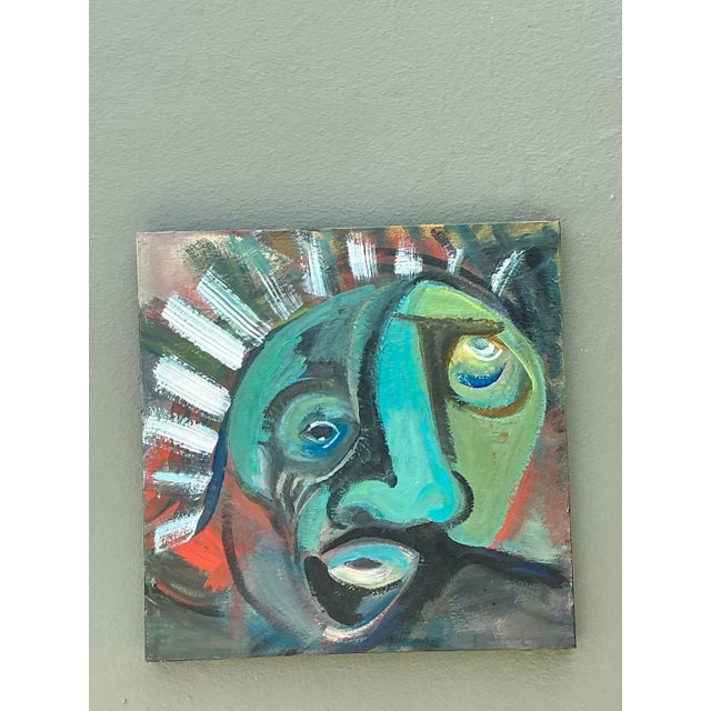 Mid-Century Modern Abstract Expressionist Oil Painting on Canvas For Sale - Image 3 of 12