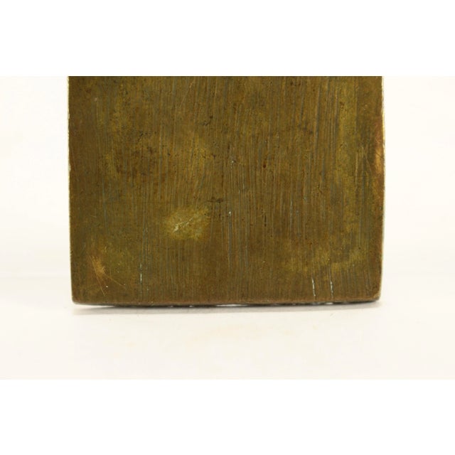 18-19th Century Russian Old Believers Icon Saints Kyrikos & Julitta Brass & Enamel For Sale - Image 9 of 11