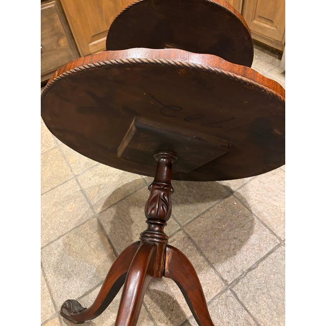 Mid 20th Century Vintage Chippendale Style Mahogany Two-Tier Dumbwaiter Table For Sale - Image 5 of 8