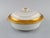 Royal Copenhagen service no. 607. Porcelain lidded tureen. Gold border with foliage. Model number 607/9575. Dated 1944....