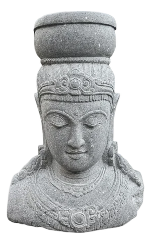 Vintage Stone Garden Dewi Sri Bust Planter