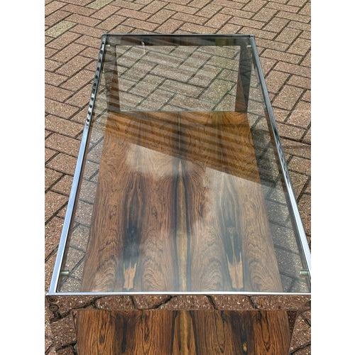 Mid-Century Rosewood, Glass and Chrome Coffee Table from Merrow Associates For Sale - Image 4 of 10