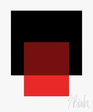 The Interaction of Black and Red Fine Art Print 30" X 40" by Liz Roache