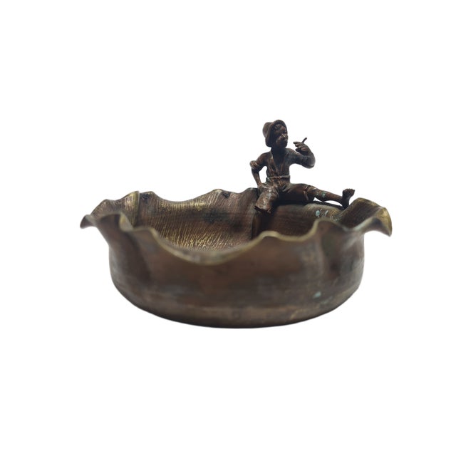 Art Nouveau Bronze Figurative Cigar Ashtray, Former Austro-Hungarian Empire, 1900s For Sale - Image 3 of 15