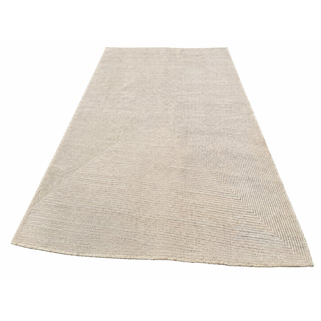 Textile Rh Ellipse Wool Rug – 10' × 14' Cream | Hand-Knotted | Sculptural High-Low Texture For Sale - Image 7 of 18