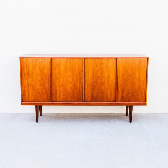 Omann Jun Møbelfabrik 1960s Danish Mid Century Modern Teak Highboard For Sale - Image 4 of 15
