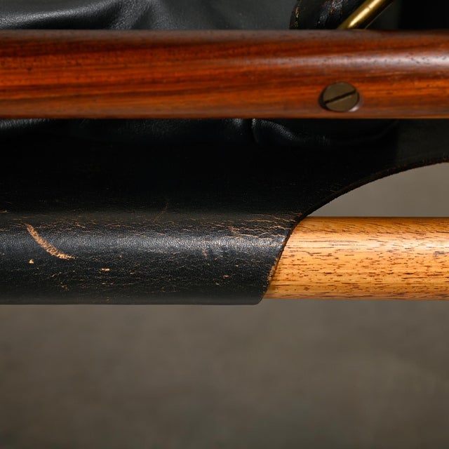 Sirocco Safari Lounge Chair in Black Leather by Arne Norell for Arne Norell AB, Sweden, 1960s For Sale - Image 17 of 18