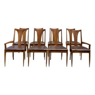 Broyhill Brasilia Mid Century Walnut Dining Chairs - Set of 8 For Sale