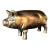 Solid Brass Farm Pig Figurine For Sale