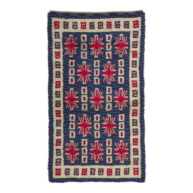 Vintage Finnish Rya Ryijy Rug - 03'01 X 05'07 For Sale