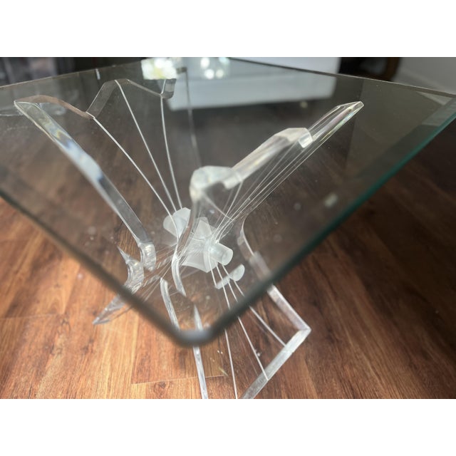 1980s Vintage 1970s Lucite Butterfly End Table – Hollywood Regency MCM For Sale - Image 5 of 10