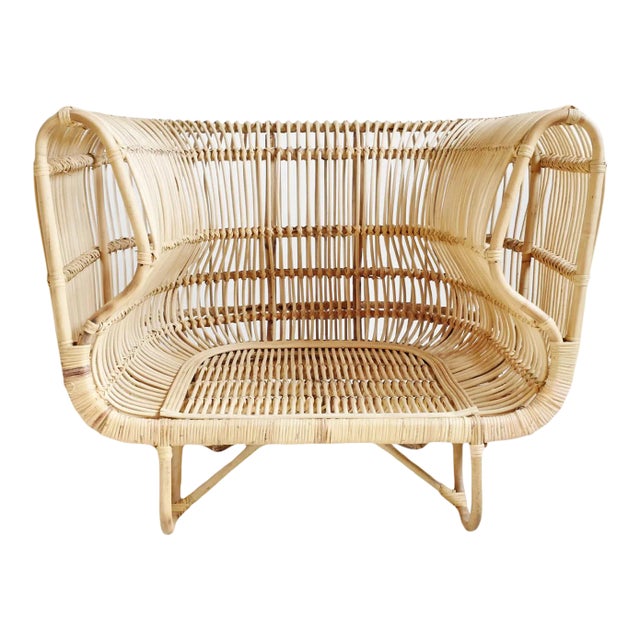 Raw Bamboo Vintage Mantra Club Chair For Sale