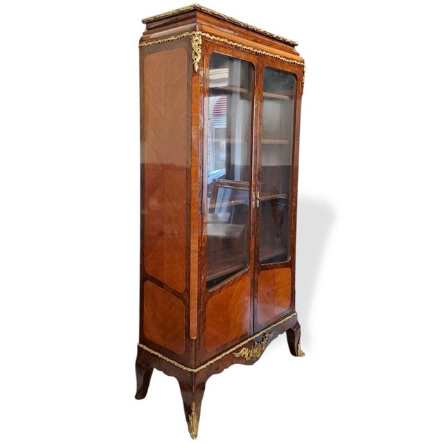 French Napoleon III Rosewood Display Case For Sale - Image 5 of 9