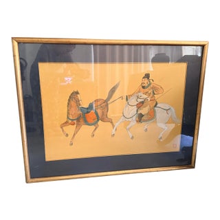 Large Mid-Century Chinese Style Silk Painting by John Shaw Freeland – 45" X 35" For Sale