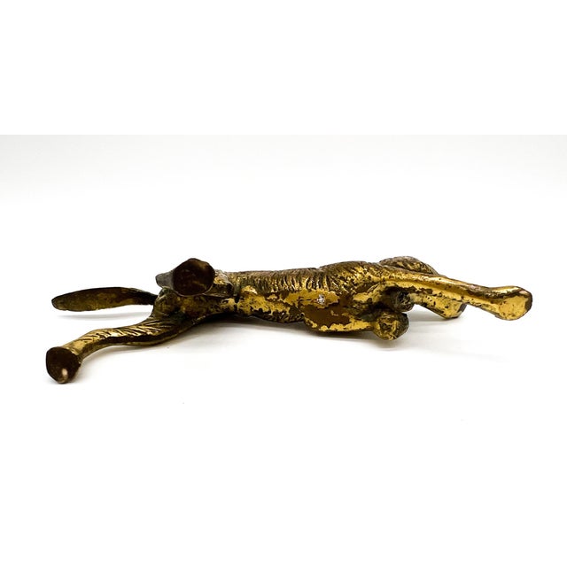 Late 20th Century Vintage Brass Hunting Hound Dog Sculpture – Sporting / English Traditional For Sale - Image 5 of 9