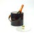 Rich Oxblood Faux Leather Acrylic Ice Bucket For Sale - Image 9 of 9