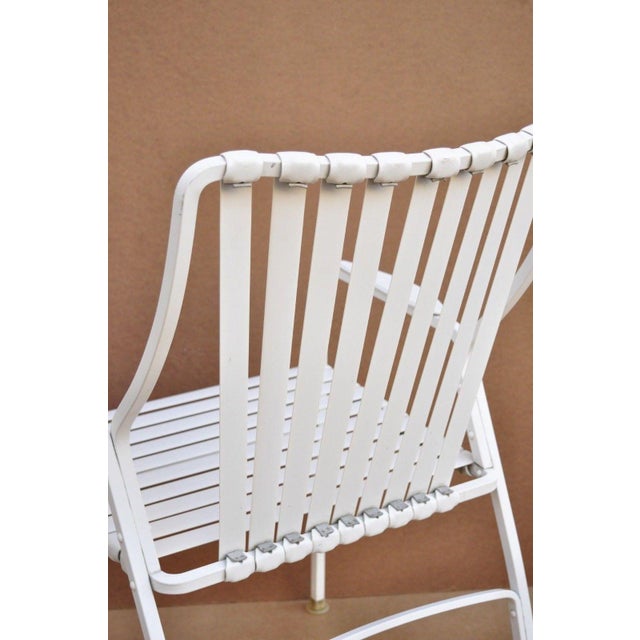 Vintage Mid Century White Aluminum Vinyl Strap Patio Outdoor Dining Chairs Set of 4 Chairish