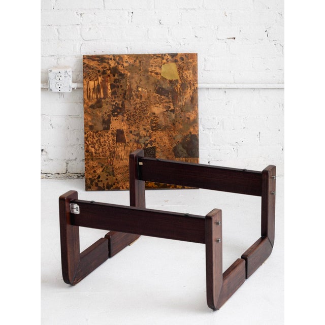 Rosewood and Lacquered Copper Side Table by Percival Lafer For Sale - Image 9 of 11