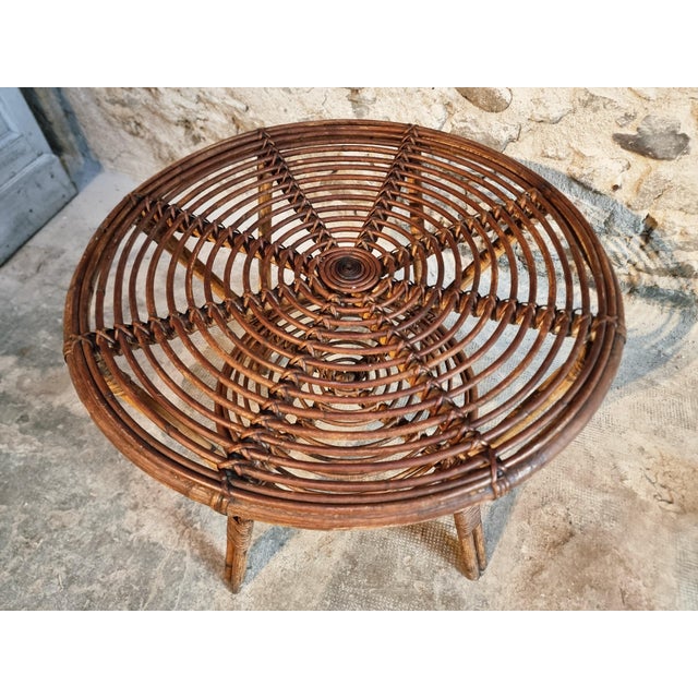 Vintage Rattan Lounge Set, France, 1940s, Set of 3 For Sale - Image 13 of 18