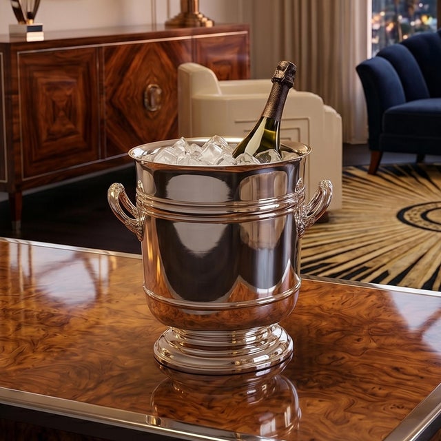 Magnificent mid-century silver-plated champagne or ice bucket by the venerable french silversmith christofle. Dating to...