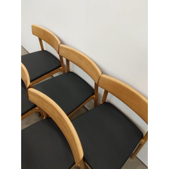 Set of 6 Beech Dining Chairs by Andreu World For Sale In New York - Image 6 of 10