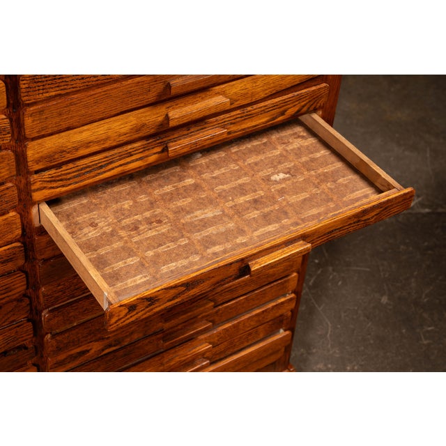 Antique Oak 48-Drawer Index Cabinet For Sale - Image 10 of 12