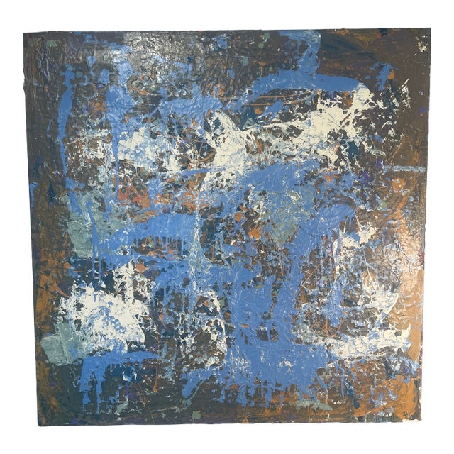 “Hungry” 36x36 In. Multi-Directional Mid Century Modern Abstract For Sale