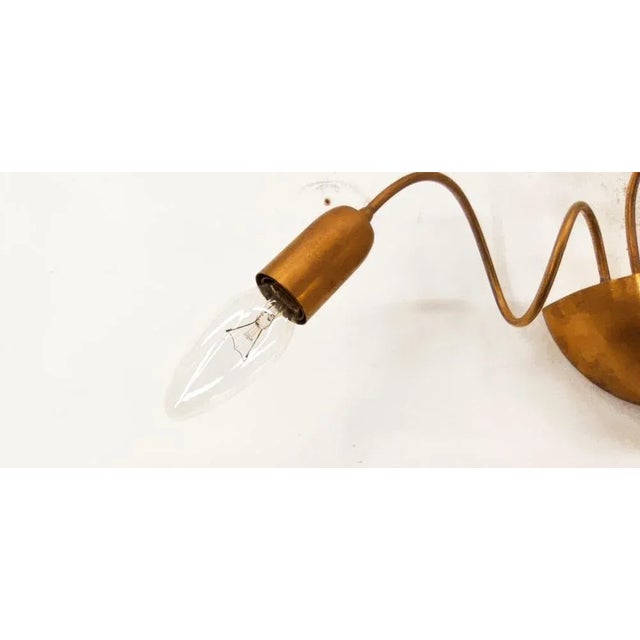 Brown Adjustable Wall Light in Brass For Sale - Image 8 of 11