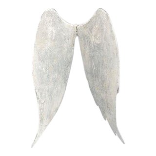 Salvaged Metal Angel Wings Wall Hanging For Sale