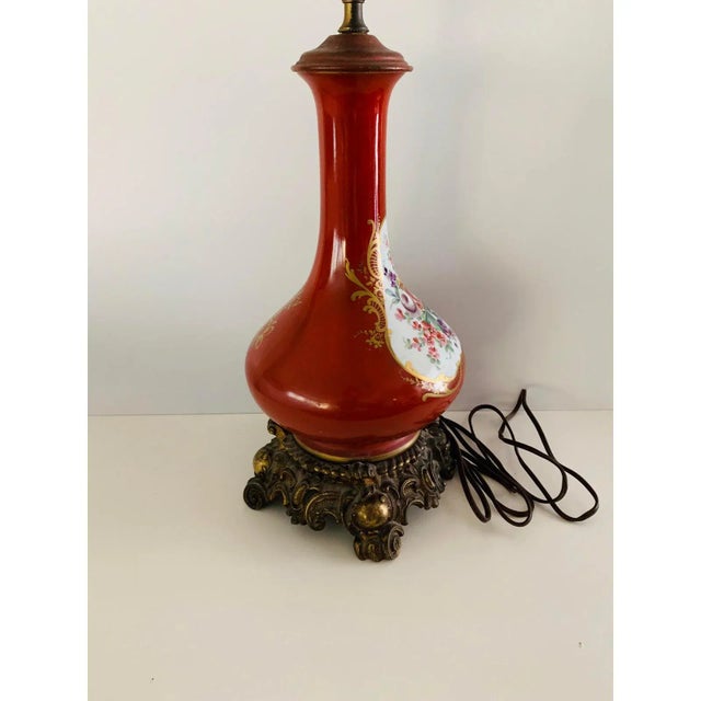 Early 20th Century Antique Table Lamp Porcelain Bronze Chinoiserie For Sale - Image 5 of 12