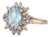 Mid 20th Century 1.61ctw Oval Aquamarine Diamond Halo Ring 14k Yellow Gold Size 7.25 For Sale