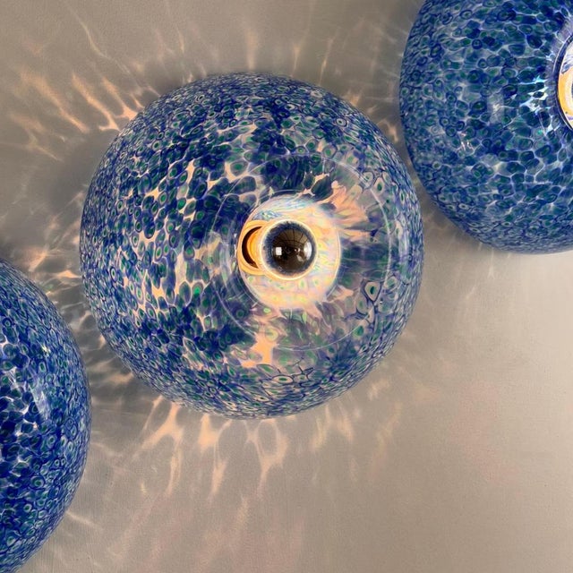 Murano Glass Neverrino Ceiling Lights attributed to Gae Aulenti for Vistosi, 1970s, Set of 3 For Sale - Image 6 of 18