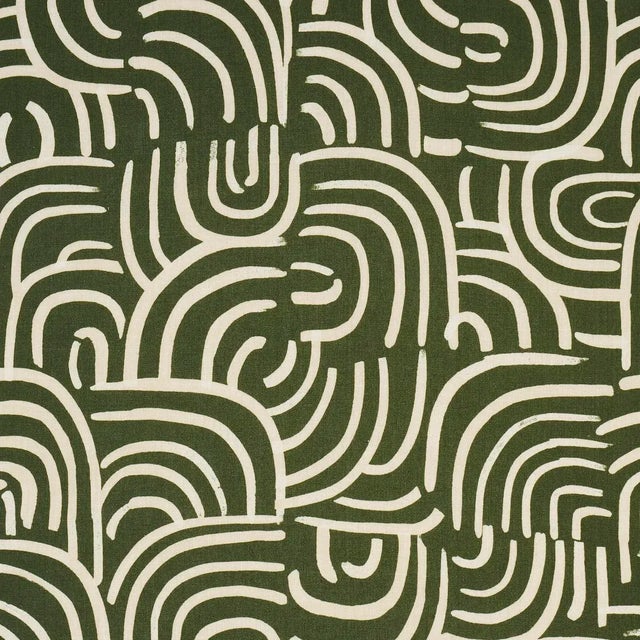 SAMPLE - Schumacher X Backdrop New Beat Fabric In Olive For Sale