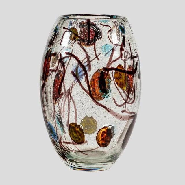 Glass Murano Multicolour Blown Glass Vase, 1980s For Sale - Image 7 of 7