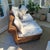 Hollywood Regency Vintage 1980s Postmodern Heavy Rattan Demi-Lune Lounge Set With Original Pastel Brushstroke Cushions - 3 Pieces For Sale - Image 3 of 10