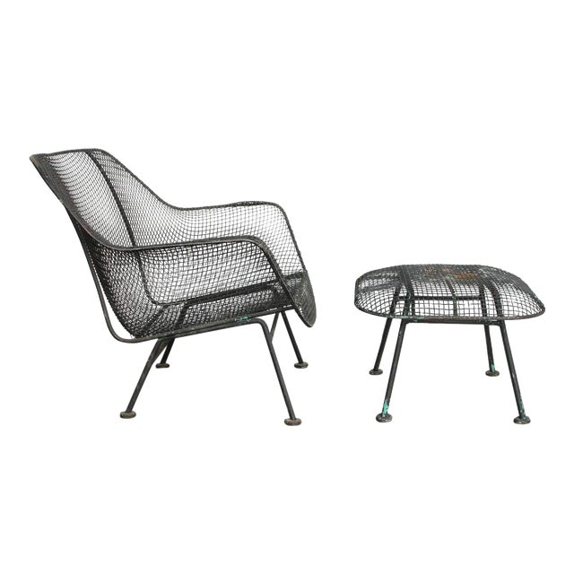 Mid Century Woodard Sculptura Garden Lounge Chair Ottoman A Pair Chairish